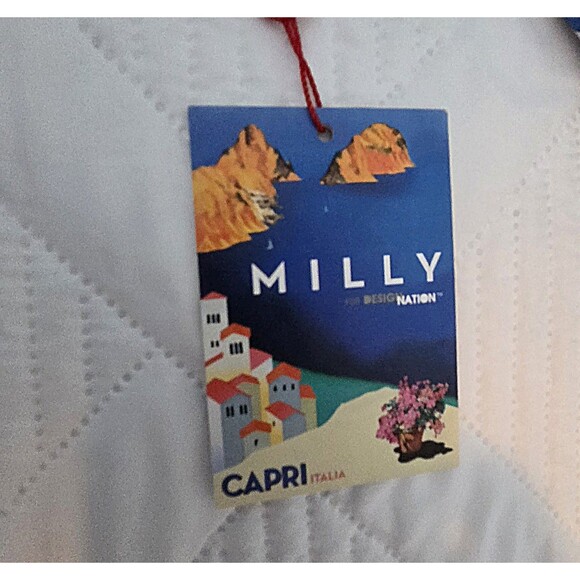 Milly For Design Nation Capri Italia Full Skirt XL NWT Blue Combo Tile Pattern - Picture 7 of 9